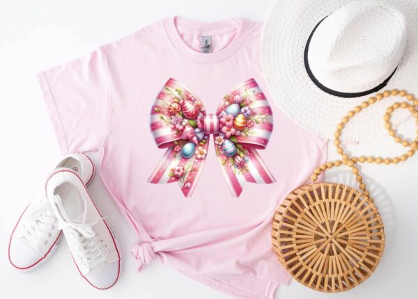 easter bow tee w/easter eggs